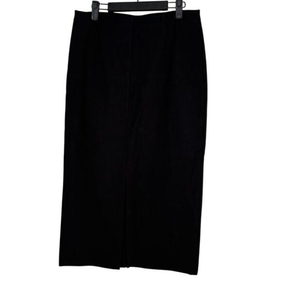 Zara Professional Straight Pencil Fitted Midi Stretch Skirt Back Slit L Black - Picture 4 of 15